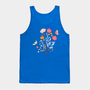 Floral Branch Butterfly Tank Top